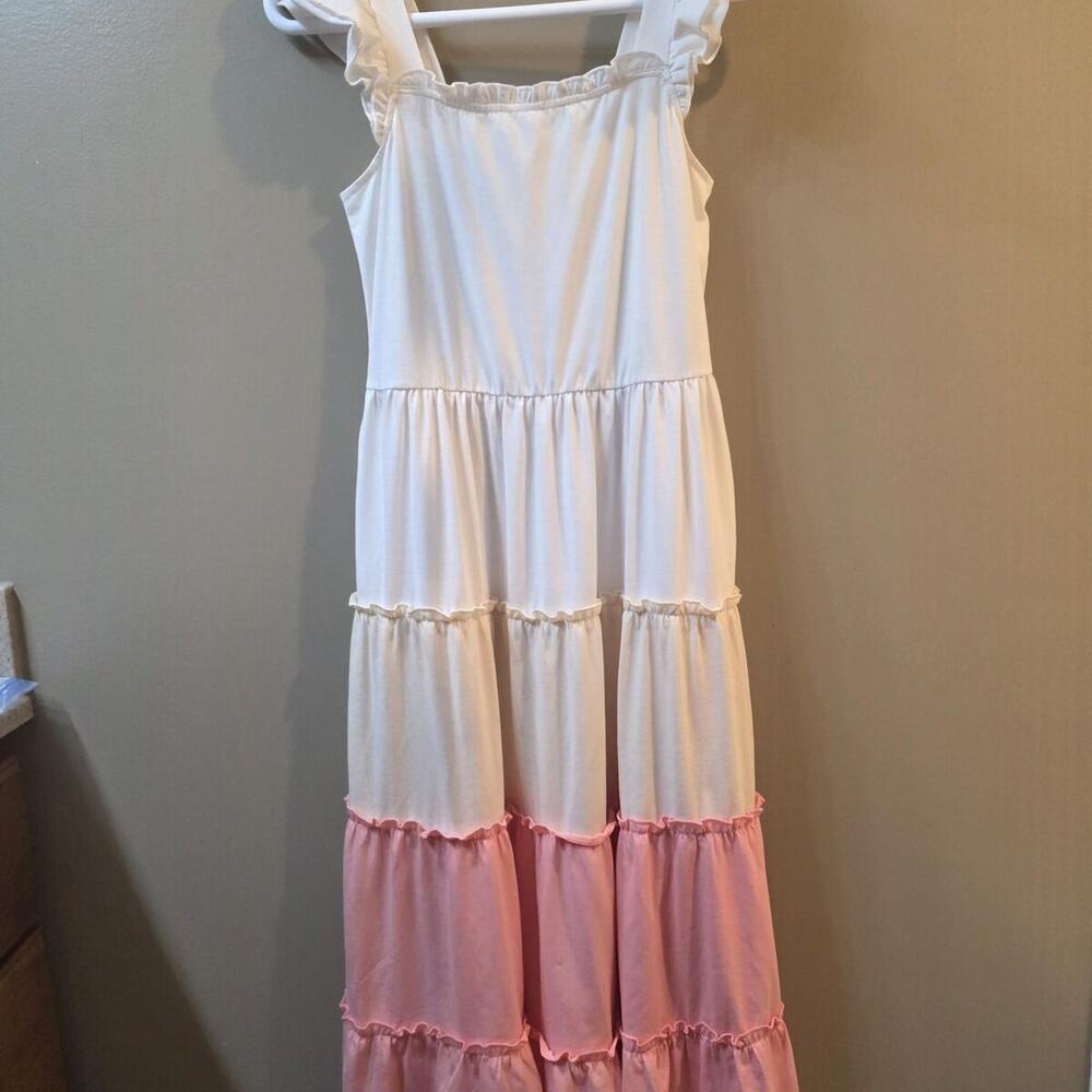 Pink/Cream Girls Maxi Dress 16Y